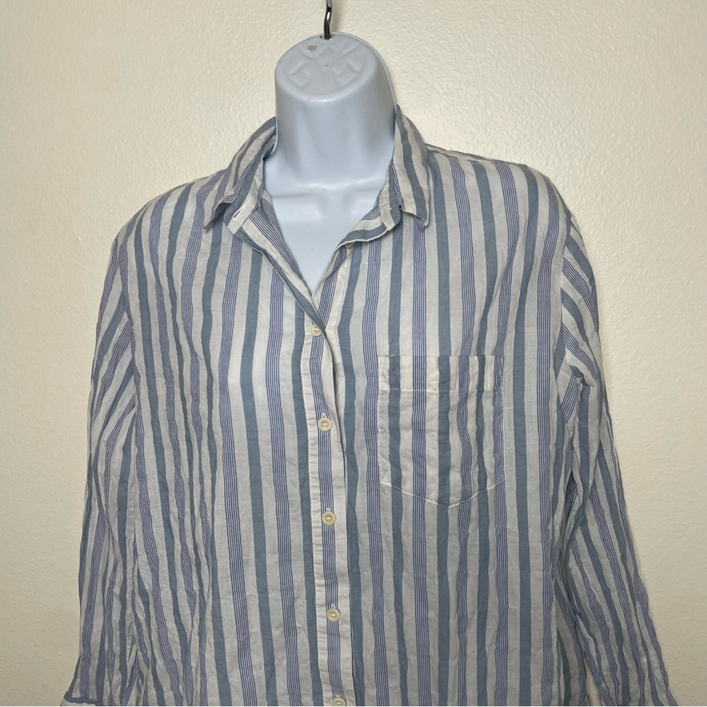 Madewell Button Down Striped Collared Cotton Shirt - image 3